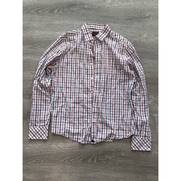 UNTUCKit Evans Slim Fit Men’s Medium Long Sleeve Button Up Red White Blue Plaid - Picture 1 of 6